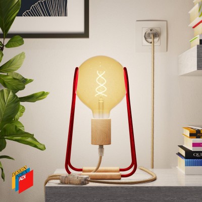 Taché Wood, table lamp complete with a fabric cable, switch and two-pin plug