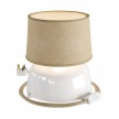 Coppa ceramic table lamp with Athena shade, complete with textile cable, switch and UK plug