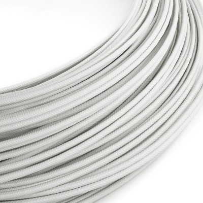 Extra Low Voltage power cable coated in silk effect fabric White RM01 - 50 m
