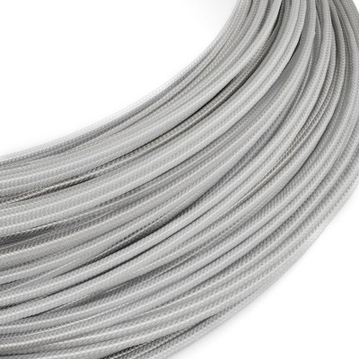 Extra Low Voltage power cable coated in silk effect fabric Silver RM02 - 50 m