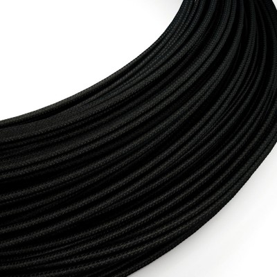 Extra Low Voltage power cable coated in silk effect fabric Black RM04 - 50 m