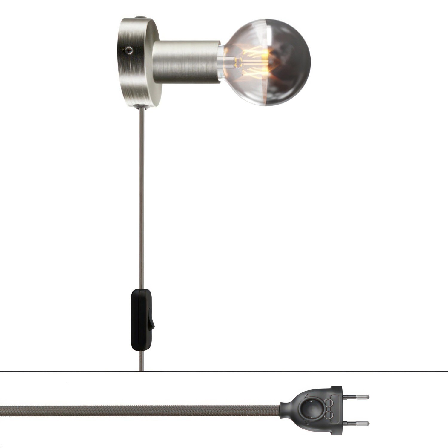 Spostaluce metal Lamp with two-pin plug