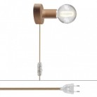 Spostaluce wooden Lamp with two-pin plug