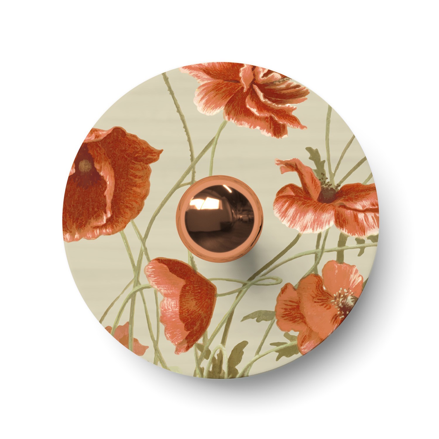 Ellepì mini flat lampshade with floral designs 'Blossom Haven', 24 cm diameter - Made in Italy