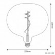 LED Clear Light Bulb Ellipse 220 10W 1100Lm E27 2700K Dimmable - H02
