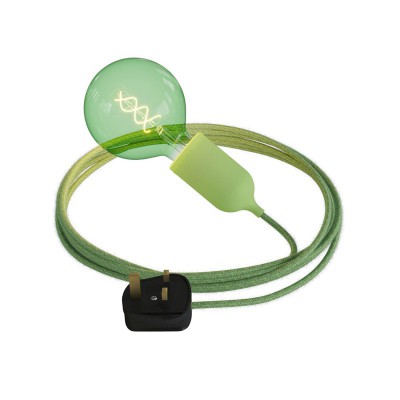 Eiva Snake Pastel, portable outdoor lamp, 5 m textile cable, UK plug and IP65 waterproof lamp holder