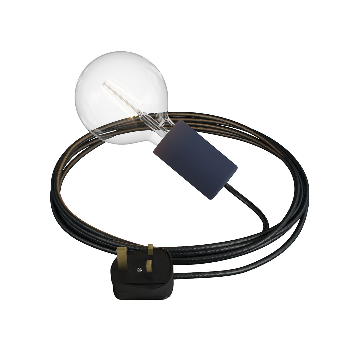 Eiva Snake Elegant, portable outdoor lamp, 5 m textile cable, UK plug and IP65 waterproof lamp holder